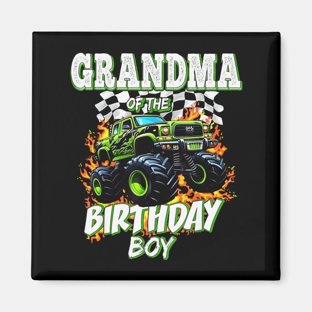 Aimant Grandma Of The Birthday Boy Monster Truck Birthday (Devant)