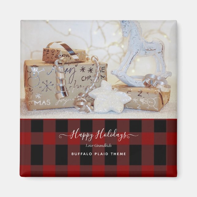 Aimant Grandma Photo Cadeau Grand-père Collage Petits-enf (Devant)