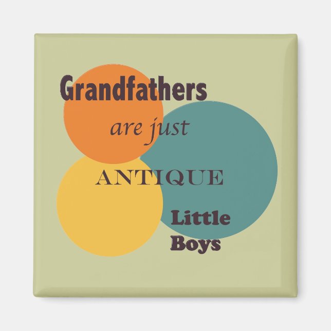 Aimant Grands-pères Orange Marron Juste Antiques Petits G (Devant)