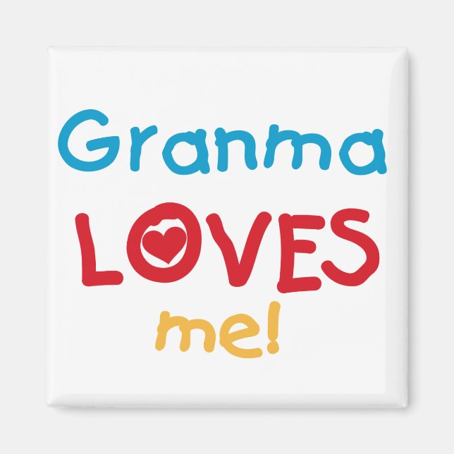Aimant Granma aime mes t-shirts et cadeaux (Devant)