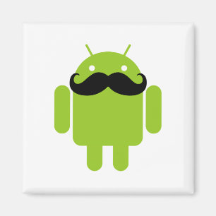 Aimant Graphique androïde de moustache de noir de robot