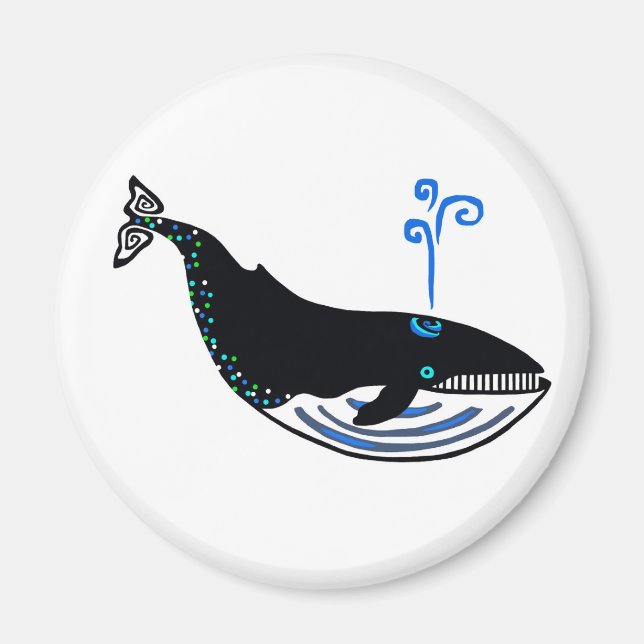 Aimant Graphique - BALEINE Bleue - Espèce en voie de disp (Devant)