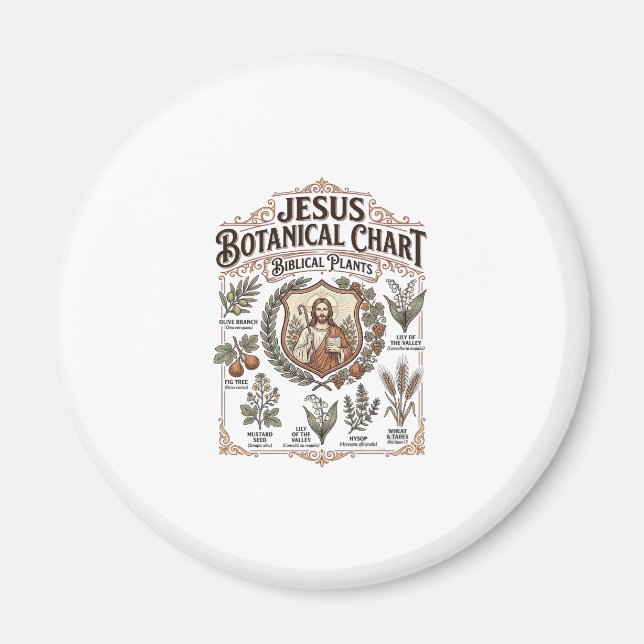 Aimant Graphique botanique de Jésus Plantes bibliques Jés (Devant)