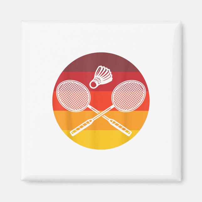 Aimant Graphique de badminton Joueur de badminton Navette (Devant)