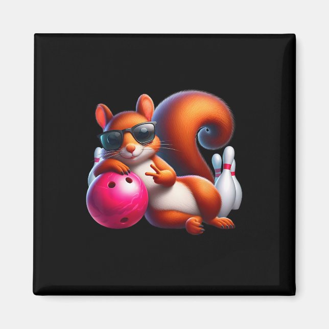 Aimant Graphique De Bowling Drôle Pour Les Amateurs De Bo (Devant)