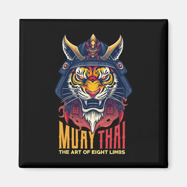 Aimant Graphique de boxe thaïlandaise de Muay Thai Samura (Devant)