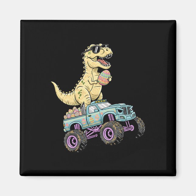 Aimant Graphique de camion monstre T Rex de Pâques pour e (Devant)