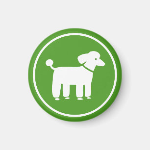 Aimant Graphique de caniche (vert)