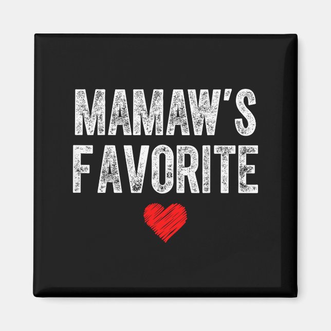 Aimant Graphique de cœur préféré de Mamaw pour la fête de (Devant)
