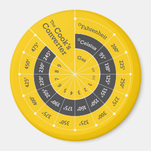 Aimant Graphique de conversion de Cuisines Celsius à Fahr