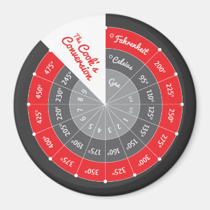 Aimant Graphique de conversion de Cuisines Celsius à Fahr