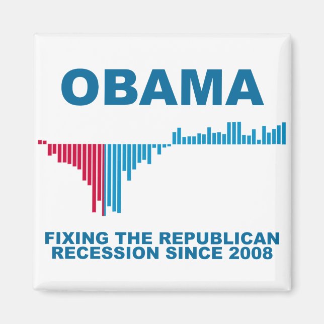 Aimant Graphique de croissance de l'emploi d'Obama (Devant)
