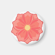 Graphique de fleur éclose rose corail minimaliste