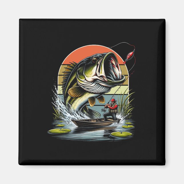 Aimant Graphique de pêche Bouche grande B Poisson  (Devant)