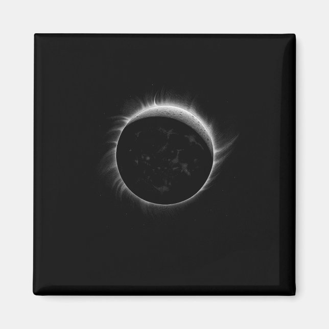 Aimant Graphique D'Événement Solaire Eclipse Moon Et Sun  (Devant)