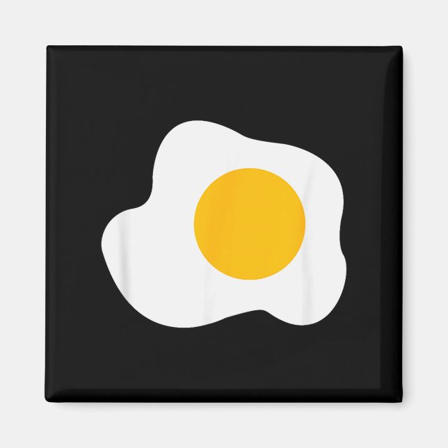 Aimant Graphique d'œuf frit drôle amateur d'œufs petit dé (Devant)