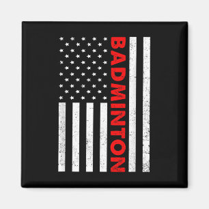 Aimant Graphique Drapeau Usa Badminton Joueur De Badminto