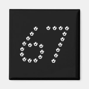 Aimant Graphique du numéro 67 de football _ Maillot de sp