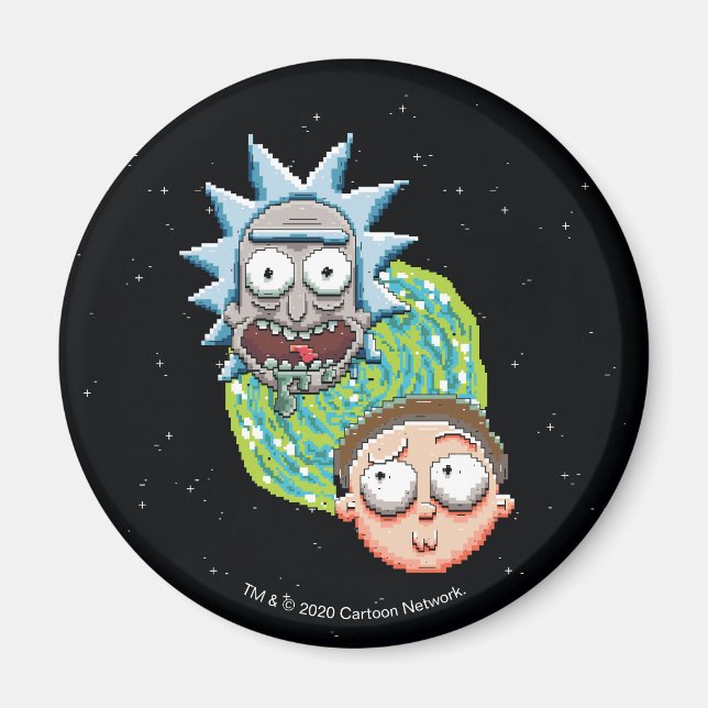 Aimant Graphique du portail Pixelverse Rick and Morty (Devant)