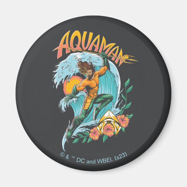 Aimant Graphique du Surf de levage Aquaman et Trident (Devant)