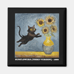 Aimant Graphique en mème de chats de tournesol