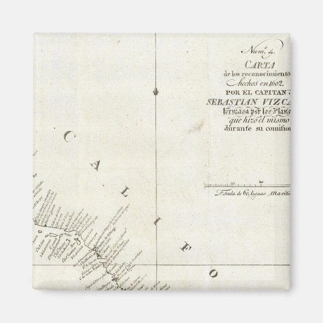 Aimant Graphique non coloré Californie (Devant)