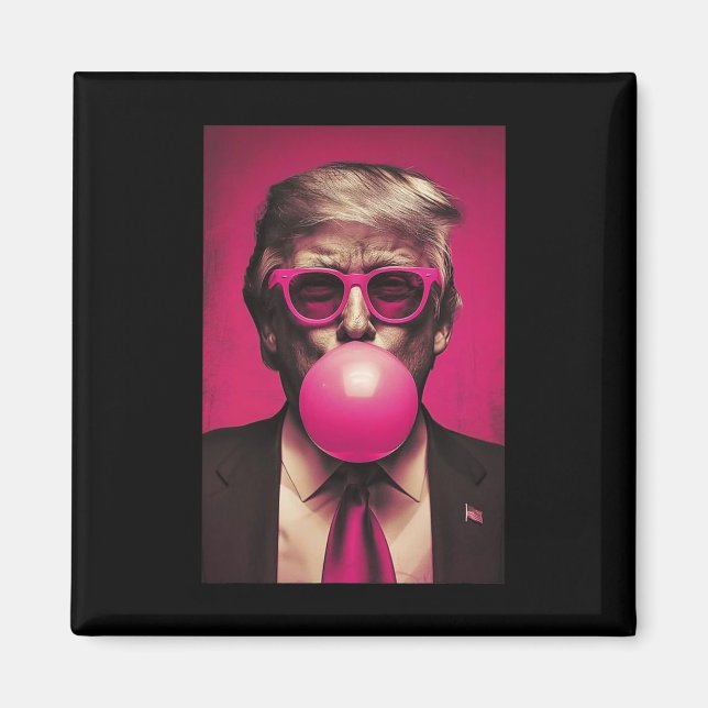 Aimant Graphique rose Bubblegum (Devant)