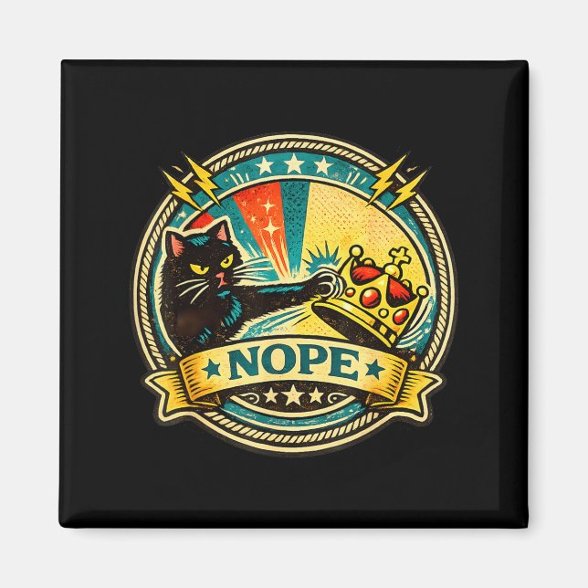 Aimant Graphisme de chat noir impertinent avec attitude d (Devant)
