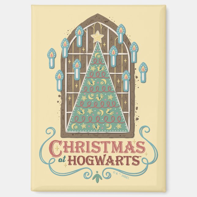 Aimant Graphisme de cookie à HOGWARTS™ pour Noël (Recto)