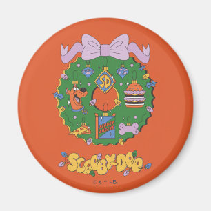 Aimant Graphisme de couronne de Noël pour snack de Scooby