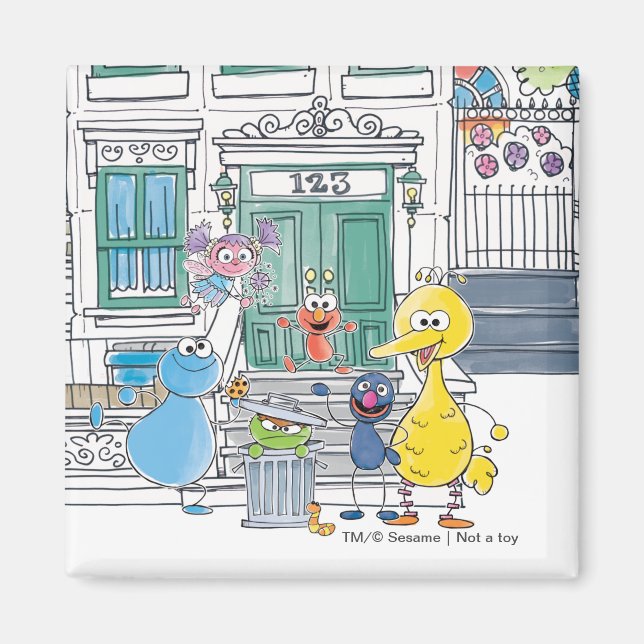 Aimant Graphisme de Doodley les amis de Sesame (Devant)