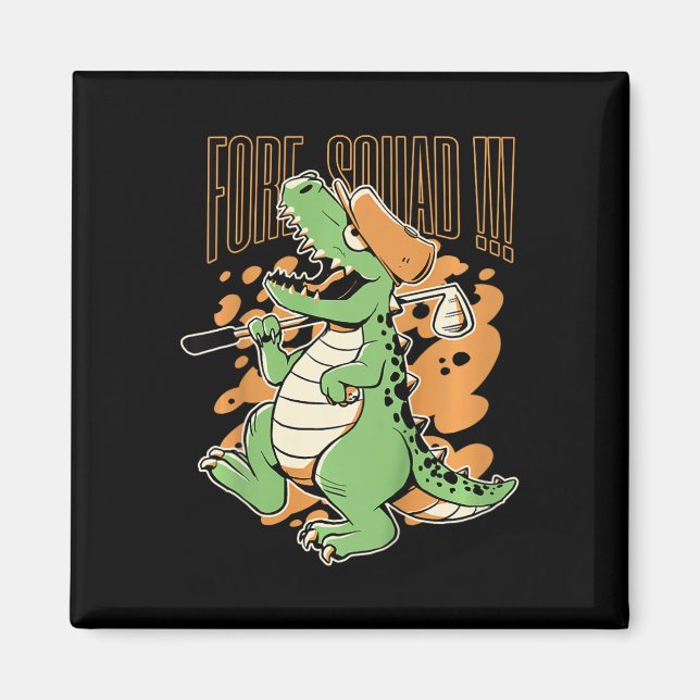 Aimant Graphisme de joueur de golf avec T-rex dinosaure p (Devant)