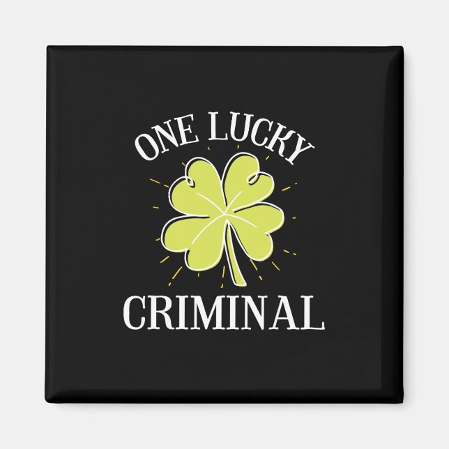 Aimant Graphisme de la Saint-Patrick pour un criminel cha (Devant)