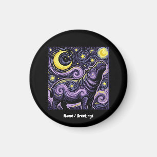 Aimant Graphisme de l'Hippopotame Artistique Tourbillonna