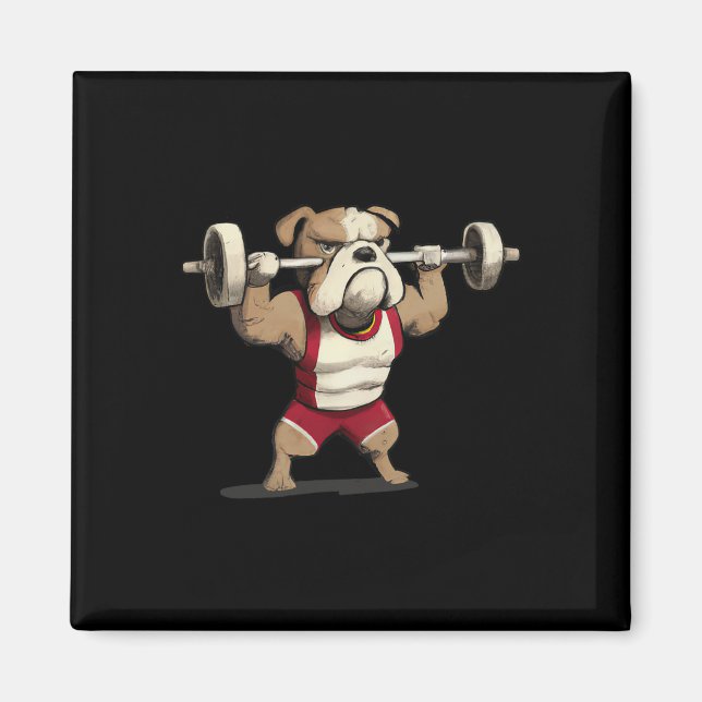 Aimant Graphisme de musculation Bouledogue Animal Fitness (Devant)