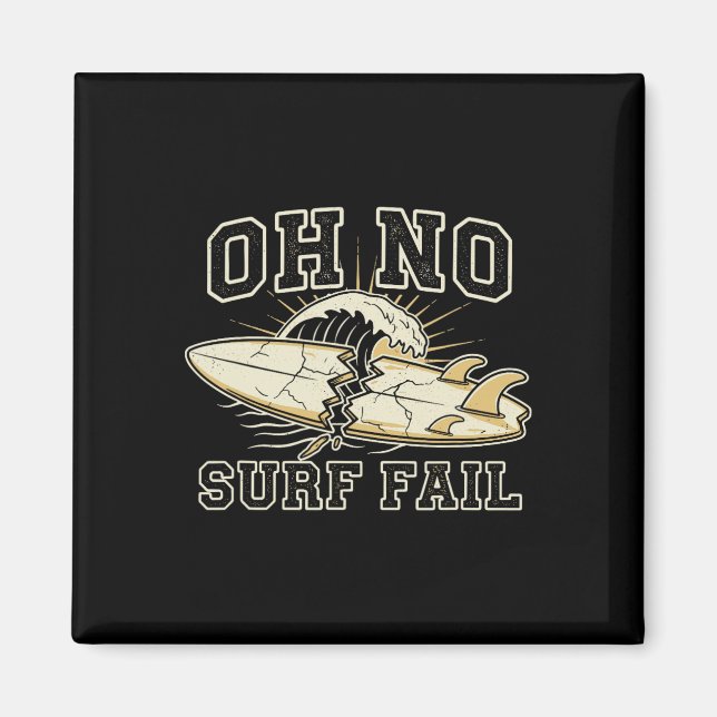 Aimant Graphisme de planche de surf Funny Surf Fail  (Devant)