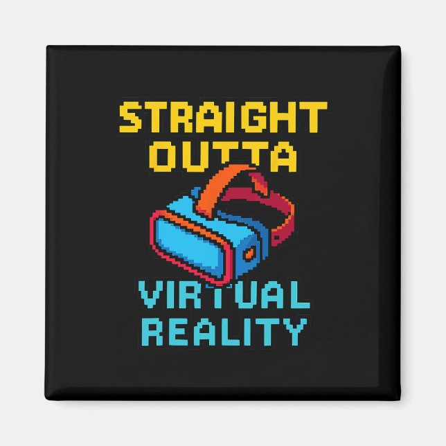 Aimant Graphisme de réalité virtuelle en pixel art rétro  (Devant)