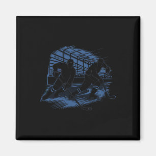 Aimant Graphisme de silhouette d'action de hockey sur gla
