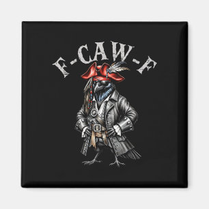 Aimant Graphisme humoristique d'oiseau corbeau pirate drô