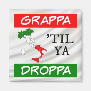Aimant Grappa Til Ya Droppa Italie Carte du Drapeau sur S