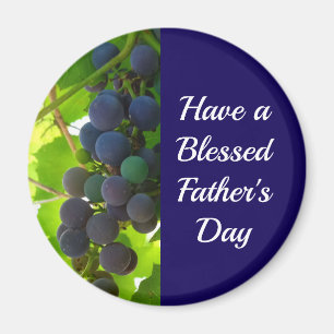 Aimant Grappe de raisin mauve à Fête des pères béni bleu