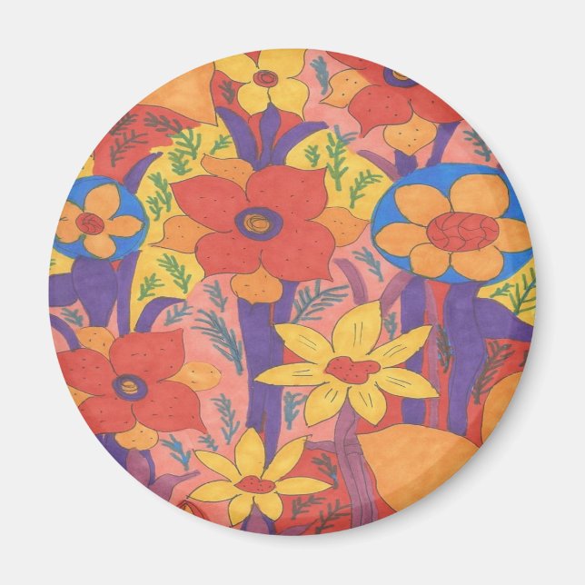 Aimant Gras Bohemian Orange Garden Imprimer (Devant)