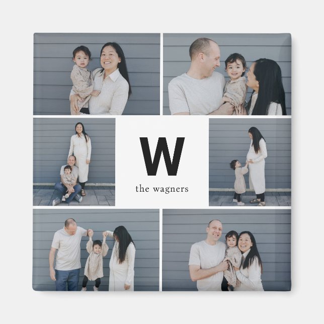 Aimant Gras Monogramme Couleur modifiable Magnat photo mo (Devant)