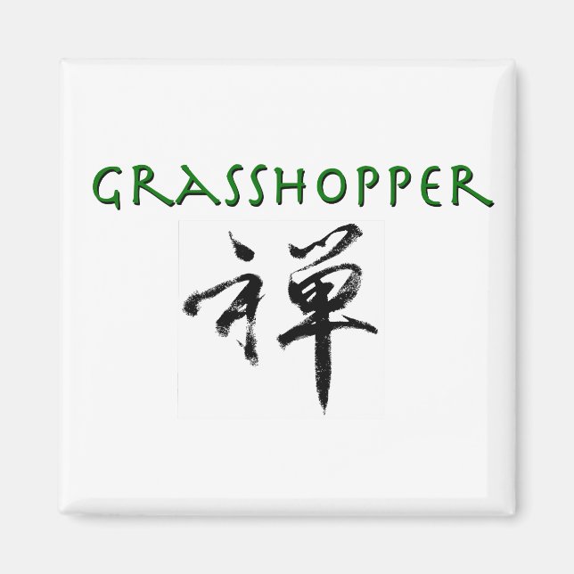 Aimant Grasshopper avec le symbole "Zen" (Devant)