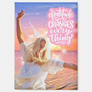 Aimant Gratitude Changes Everything Sunset Beach Poster