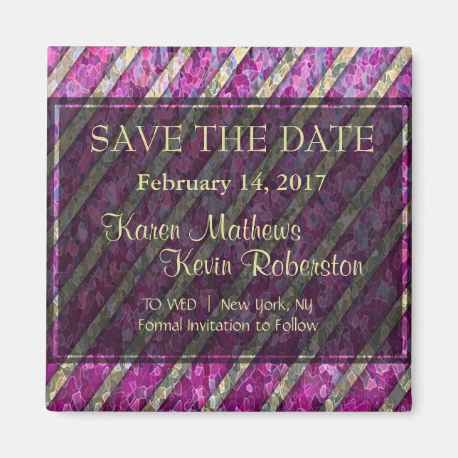 Aimant Gratté rose et or (Devant)