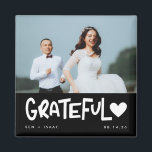 Aimant Gratuit Merci photo Mariage<br><div class="desc">Mariage merci magnets,  customisé avec votre photo de jour de mariage,  les noms et la date du mariage.</div>
