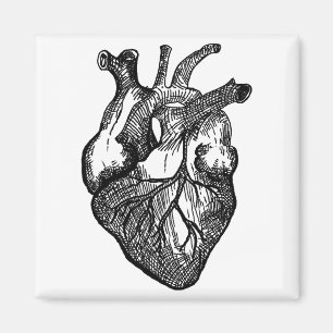 Aimant Gravure de cœur Saint-Valentin Halloween Amour Réa