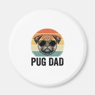 Aimant Gravure Papa Pug Vintage Design pour Amoureux des 
