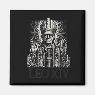 Aimant Gravure sur bois du pape Léon Xiv Catholique romai